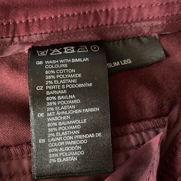 H & M women’s slim leg, red pants size 10 - Picture 9 of 10